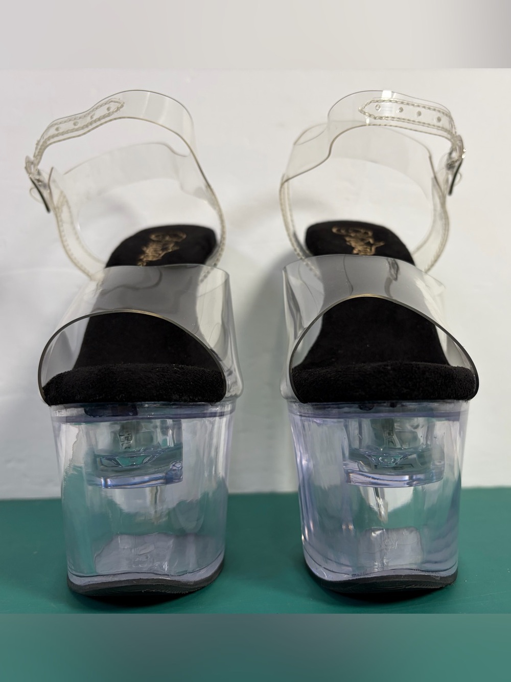 Pleaser Flashdance 708 LED Clear Platform Heels Stripper Shoes Size 8 - Picture 3 of 16